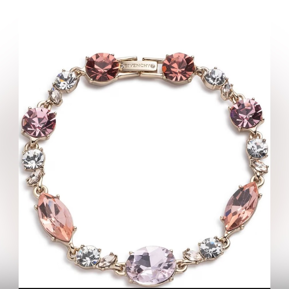 Givenchy Gold Tone Rose Crystal Flex Line Bracelet